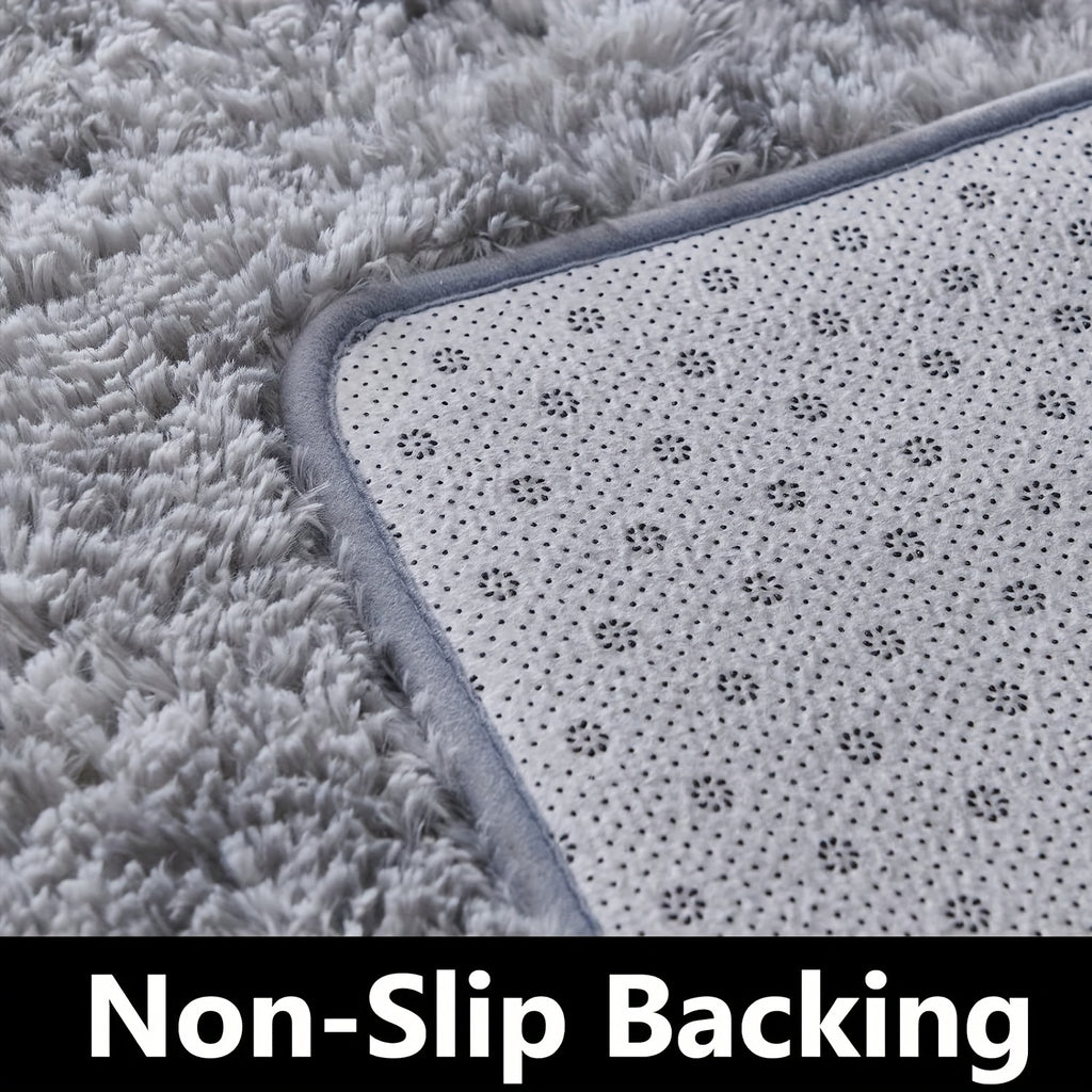 One Fluffy Area Rug Designed for The Bedroom, Featuring a Soft And Fuzzy Shaggy Texture, Suitable for Any Room, with a Non-Slip Base, Available in Light Grey, Dark Grey, Khaki, And Blue