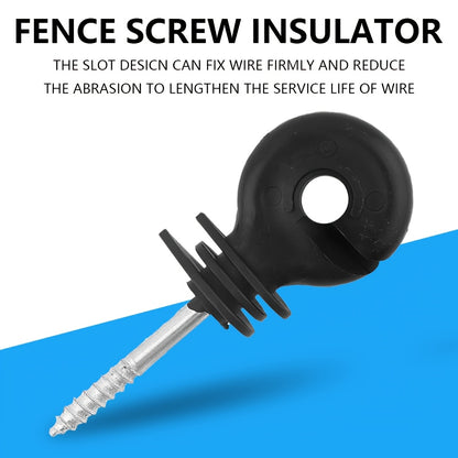 100pcs Electric Fence Insulators Ring Screw In Timber Post Tape Poly Wire Cord