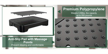 Heavy-Duty Adjustable Non-Slip Stepping Stool - Portable, Sturdy Polypropylene with Anti-Slip Rubber Mat, Ideal for Cars, Beds, Doors, Stairs & Bathrooms - Indoor/ Outdoor Use, Easy Storage, Mobility Aids, Daily Necessities