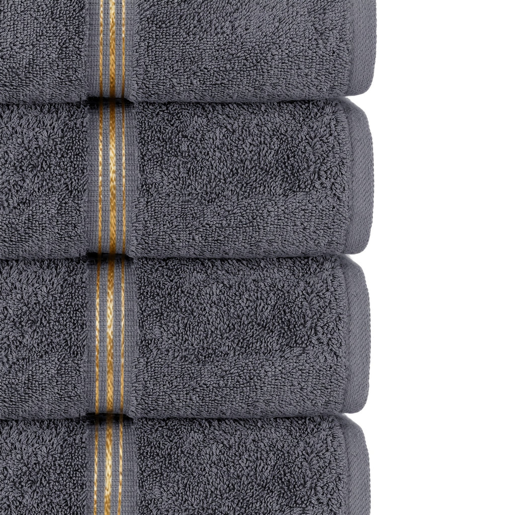 Chakir Turkish Cotton Bath Towels 70 X 140Cm | Hotel Spa Quality Cotton Premium Turkish Towels | Soft And Absorbent (4pcs Bath Towels, Gray)