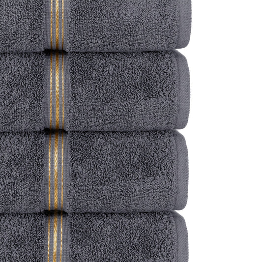 Chakir Turkish Cotton Bath Towels 70 X 140Cm | Hotel Spa Quality Cotton Premium Turkish Towels | Soft And Absorbent (4pcs Bath Towels, Gray)