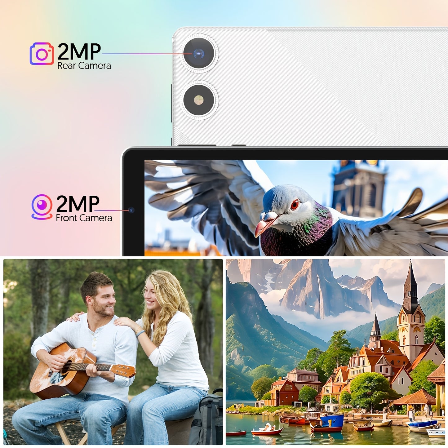 10-inch Android 16-inch Tablet: 8 (3+5) GB RAM + 32GB ROM, 1TB Expansion, 6000mAh Long-lasting Battery Life, High-speed WiFi Connectivity, Dual HD Cameras for Conference Calls, Suitable for Office Work, Study And Entertainment. Pink Set Available