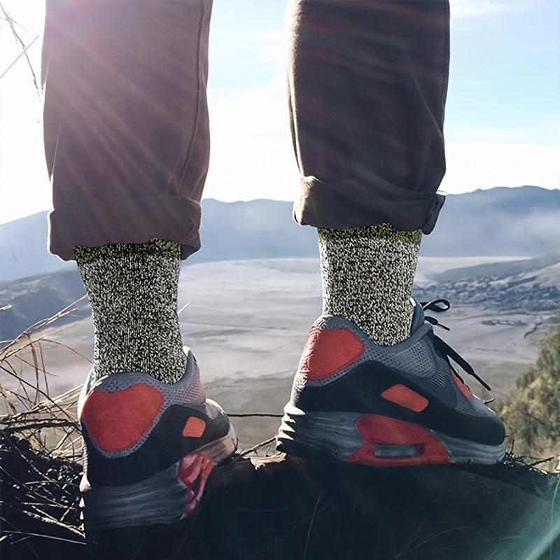 5 Pairs of Men'S Merino Wool Socks, Warm Wool Hiking Socks Extra Thick Winter Crew Socks for Valentine'S Day Gifts, Gifts (US Sizes 7-13)