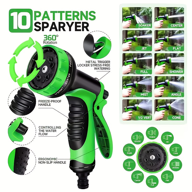 7.62/15.24/22.86/30.48/45.72meter Garden Water Pipe Nozzle Set, Suitable for Various Garden Watering Tasks. Watering The Plants And Flowers in The Garden, Washing The Car, Bathing Pets