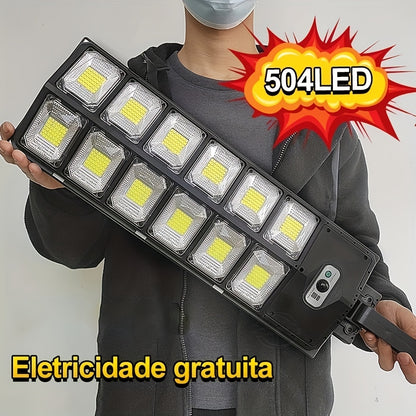 1/2PCS Solar Street Lights Outdoor, 6500K 504 LEDs Solar Parking Lot Lights Dusk To Dawn, Solar LED Light Wide Angle Motion Sensor For Area Lighting Yard