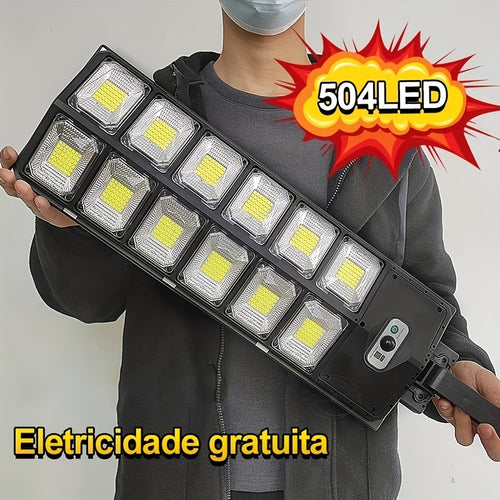 1/2PCS Solar Street Lights Outdoor, 6500K 504 LEDs Solar Parking Lot Lights Dusk To Dawn, Solar LED Light Wide Angle Motion Sensor For Area Lighting Yard