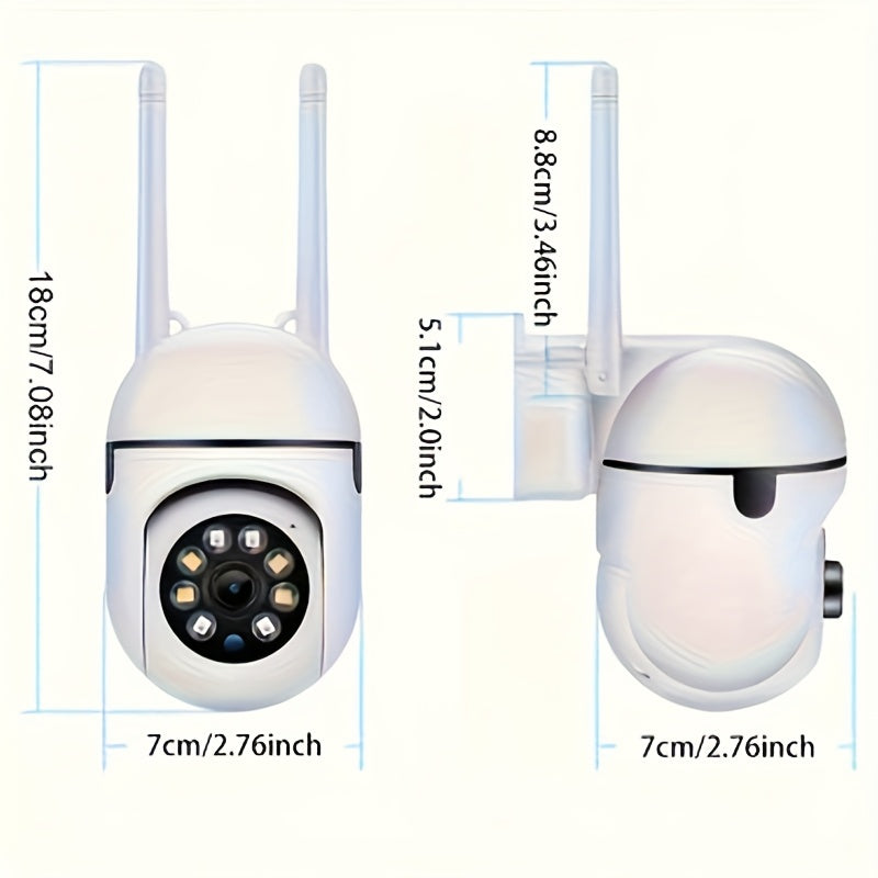 1-4pcs Wireless Wifi Pet Security Camera, Outdoor Weather-Proof Water-Proof Camera, 1080P HD, Color Night Vision, 2-Way Audio, Ease Life APP, 360 Pan/Tilt/Zoom, Motion Tracking & Detection for Home Security, Spotlight & Siren
