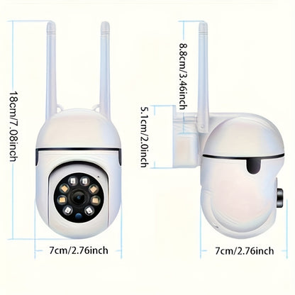 1-4pcs Wireless Wifi Pet Security Camera, Outdoor Weather-Proof Water-Proof Camera, 1080P HD, Color Night Vision, 2-Way Audio, Ease Life APP, 360 Pan/Tilt/Zoom, Motion Tracking & Detection for Home Security, Spotlight & Siren