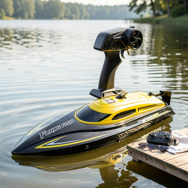 1pc/2pcs High Speed Remote Control Motor Speedboat, Up to 25km/ H Speed, Ship Flip Reset, Low Power/ Overboard Night Light Tips, Specially Suitable As A Christmas, Halloween, Birthday