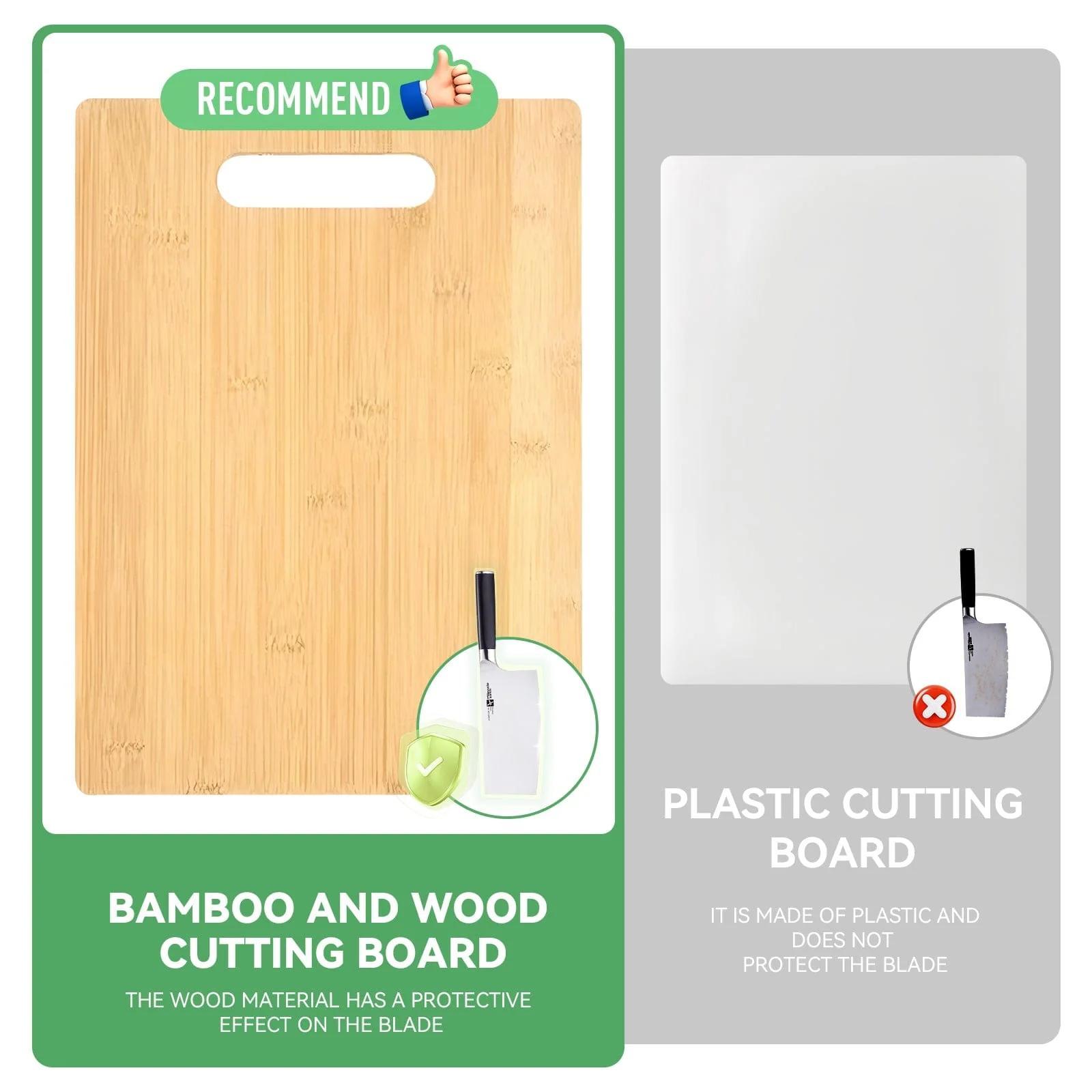 3pcs Bamboo Cutting Board Set, Reversible Wooden Cutting Board Set Serving Tray with Handles, 3pcs Set Wooden High Quality, Thick Chopping Board for Meat Fruit Veggies Cheese, 3 Assorted Sizes Of Bamboo Wood Cutting Boards for Kitchen,