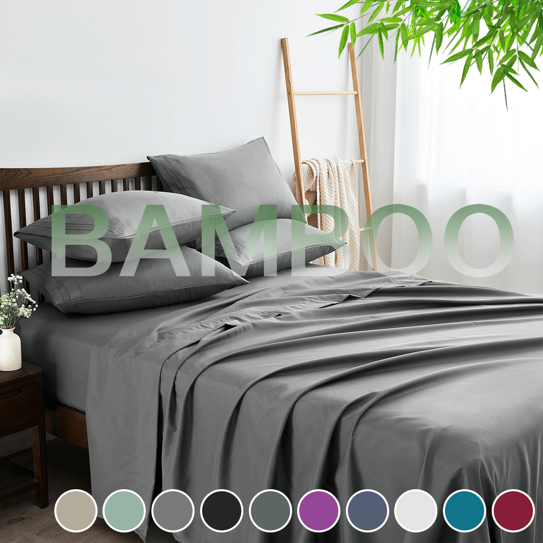 4-Piece Cooling Bamboo Sheet Set – Ultra-Breathable, Moisture-Wicking & Silky Smooth – 40cm Deep Pocket Design – Perfect for Summer Nights, Hot Sleepers, and Guest Bedrooms