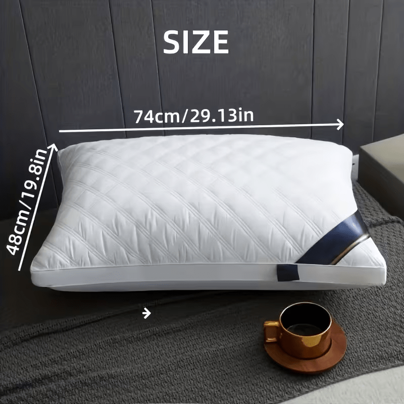 2pcs Luxury Hotel Pillow Core, Hypoallergenic, Ultra Thick And Fluffy for Promoting High-Quality Sleep, Support with Neck Protection And Zipper Closure - Perfect Family Use Gift, Bed Pillows, for Sleeping Queen Size, Side Pillows for Sleeping