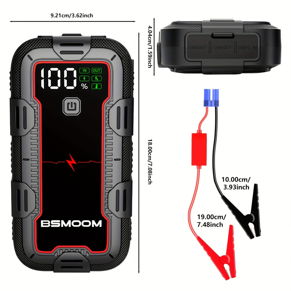 12V Car Jump Starter 8000A Peak Auto Battery Booster Pack, 26800/21800/12800 Mah Power Bank, Lithium Jump Box With LED Light LCD Screen (Up To All Gas Or 10.0L Diesel Engine)