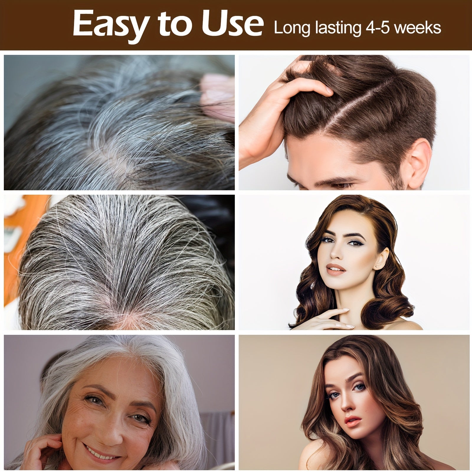 RILSIC 1pc Black Hair Dye Shampoo 3 IN 1, 100% Grey Hair Coverage, Natural Herbal Ingredients Hair Dye Coloring in Minutes, Long Lasting-Safe And Easy to Use, Gifts for Women And Men 500Ml