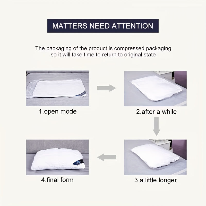 2pcs Luxury 5-Star Hotel Quality Pillows, Made Of Hypoallergenic Polyester Fabric, Core for All Seasons, White And Has A Proper Height, Non-Collapse High Pillow, Christmas Gifts for Women Men Mom Dad Elderly