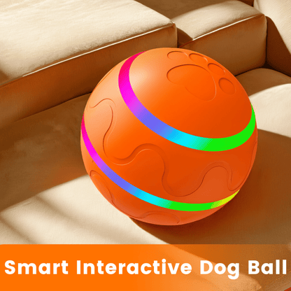 HEYMYTH Interactive Dog Toys - Durable Chew Ball for Dogs, Automatically Activated Pet Toys for Dogs of All Sizes, Perfect for Indoor And Outdoor Fun, Rechargeable Via USB, in Orange, Without Battery