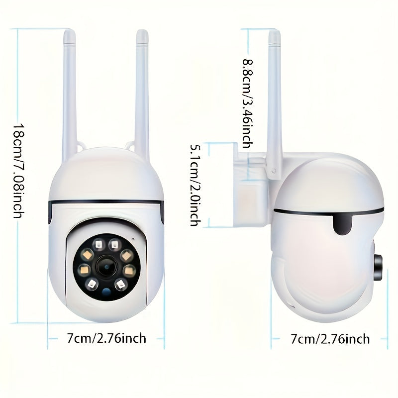 1-4pcs Wireless Wifi Pet Security Camera, Outdoor Weather-Proof Water-Proof Camera, 1080P HD, Color Night Vision, 2-Way Audio, Ease Life APP, 360 Pan/Tilt/Zoom, Motion Tracking & Detection for Home Security, Spotlight & Siren