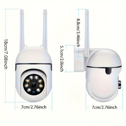 1-4pcs Wireless Wifi Pet Security Camera, Outdoor Weather-Proof Water-Proof Camera, 1080P HD, Color Night Vision, 2-Way Audio, Ease Life APP, 360 Pan/Tilt/Zoom, Motion Tracking & Detection for Home Security, Spotlight & Siren