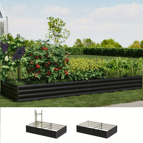 Livsip Garden Bed 290x90x30cm Planter Stand Box Raised Container Galvanise