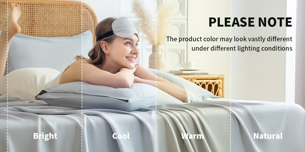 Bamboo Bed Sheets Set- Queen Size, Cooling Sheets And Pillowcases, Deep Pockets, Comfy Breathable & Cooling Fitted Sheets - Hotel Luxury Bed Sheets for Women And Men, Extra Soft & Wrinkle Free Sheet, for Bedroom, Guestroom, T/F/Q/K
