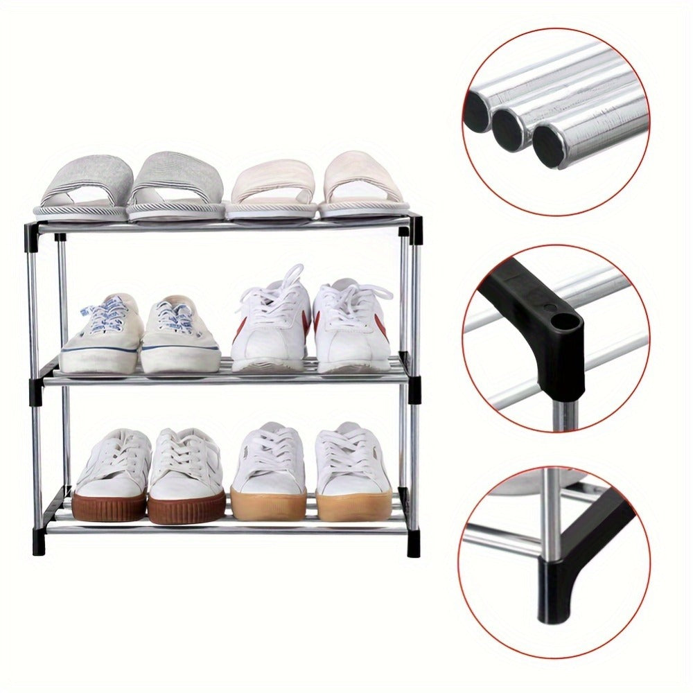 5-Tier Black Stackable Shoe Rack product detail 8