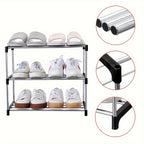 5-Tier Black Stackable Shoe Rack product detail 8