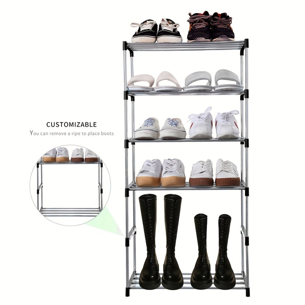 5-Tier Black Stackable Shoe Rack product detail 2