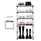 5-Tier Black Stackable Shoe Rack product detail 2