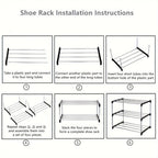 5-Tier Black Stackable Shoe Rack product detail 4