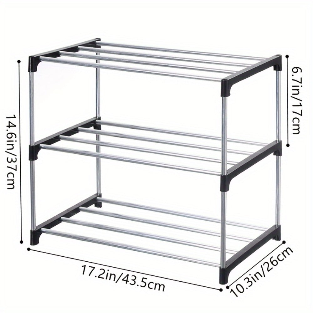 5-Tier Black Stackable Shoe Rack product detail 11