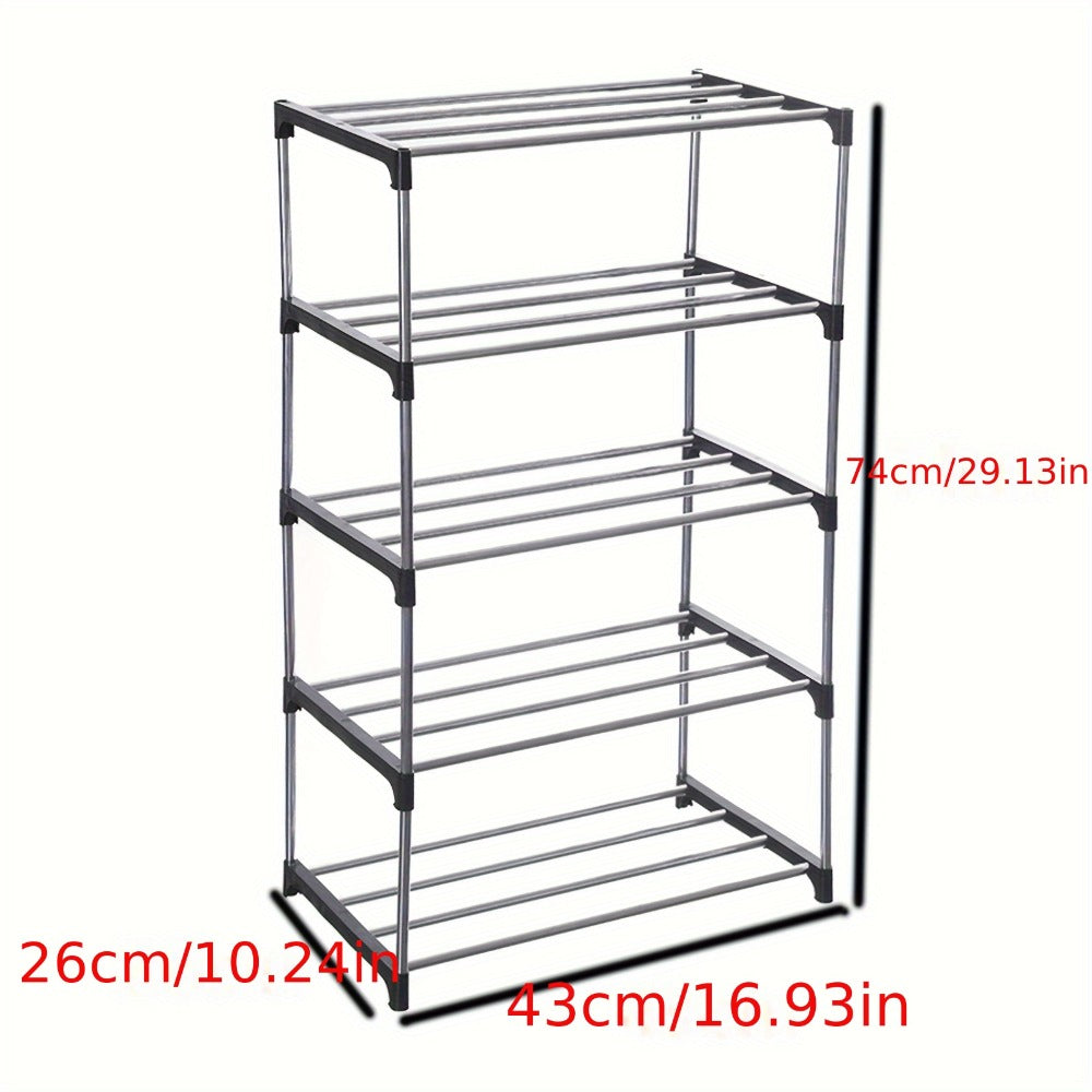 5-Tier Black Stackable Shoe Rack product detail 9