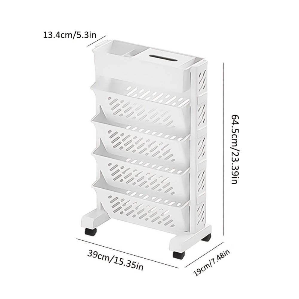 5-Tier Rolling Corner Bookshelf product detail 2