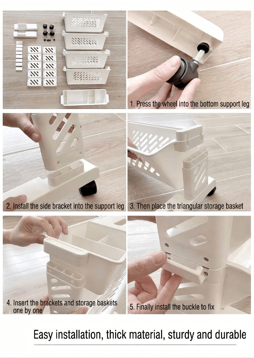 5-Tier Rolling Corner Bookshelf product detail 12