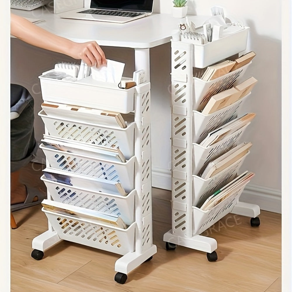 5-Tier Rolling Corner Bookshelf product detail 21