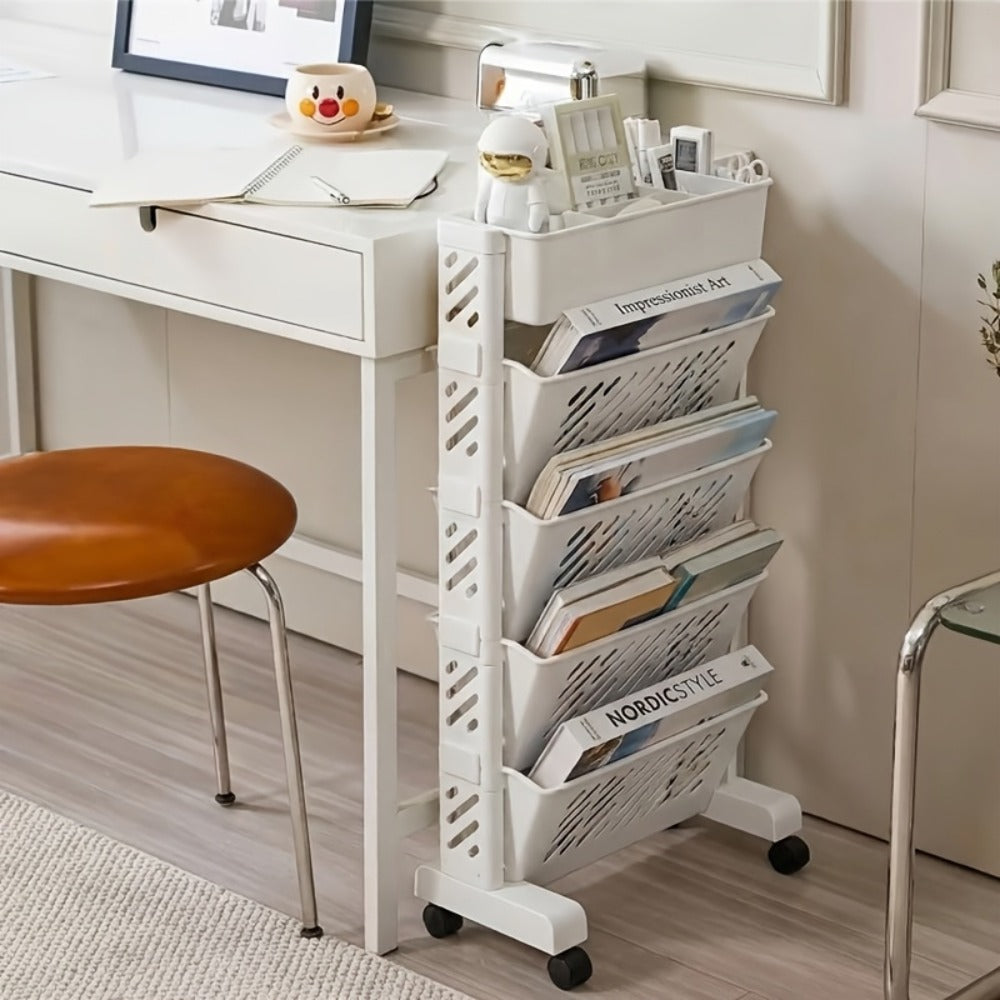 5-Tier Rolling Corner Bookshelf product detail 3