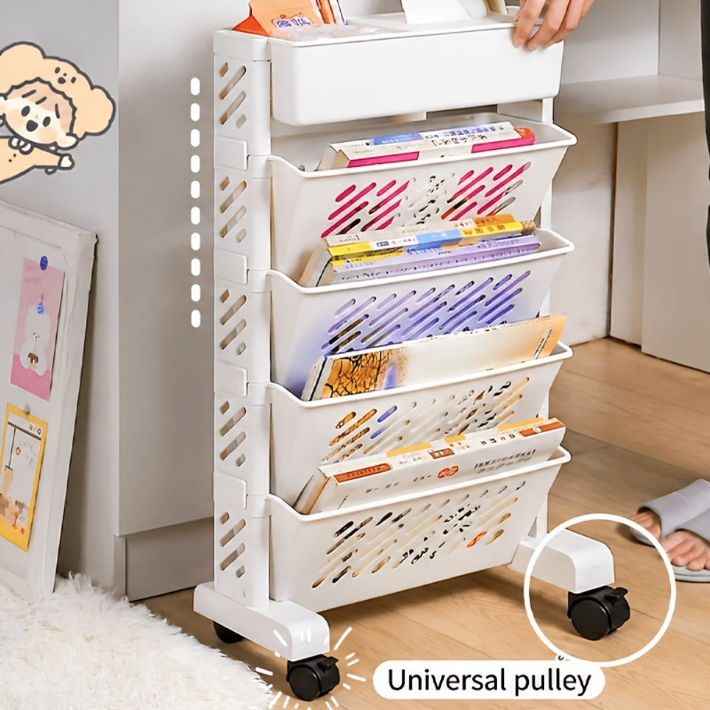 5-Tier Rolling Corner Bookshelf for organised Australian homes