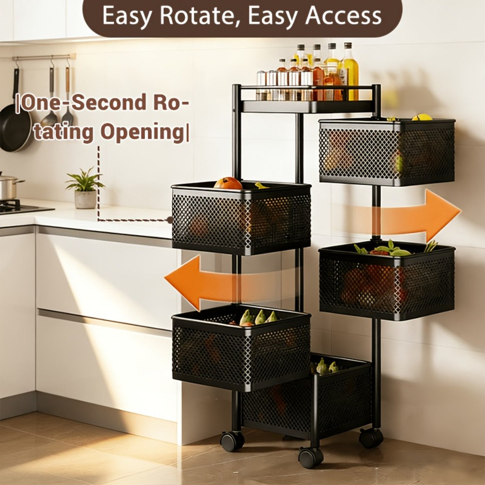 5-Tier Rotating Kitchen Trolley – product detail 8