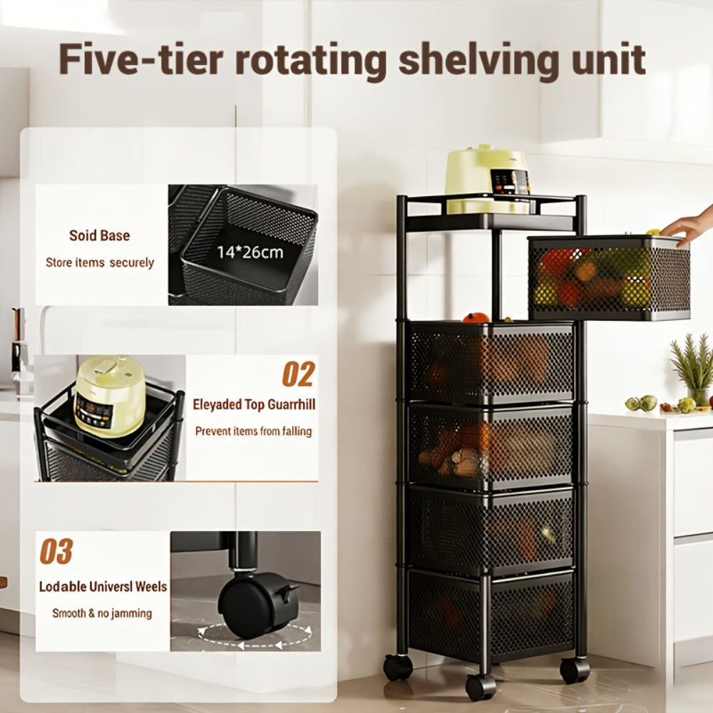 5-Tier Rotating Kitchen Trolley – product detail 2