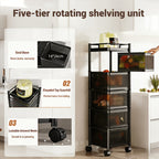 5-Tier Rotating Kitchen Trolley – product detail 2
