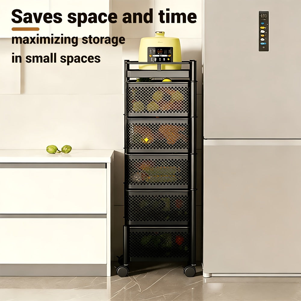 5-Tier Rotating Kitchen Trolley – product detail 4