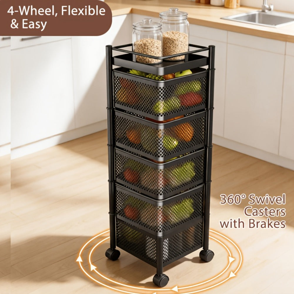 5-Tier Rotating Kitchen Trolley – product detail 9
