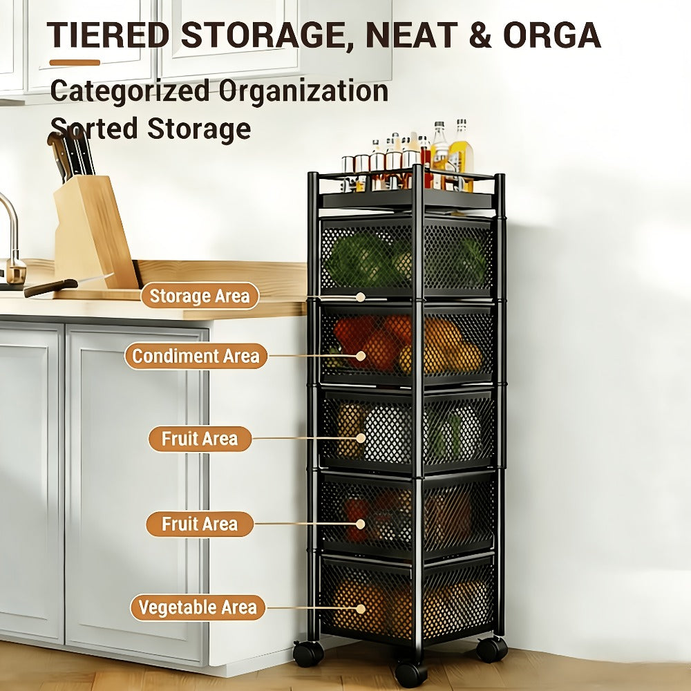 5-Tier Rotating Kitchen Trolley – product detail 5