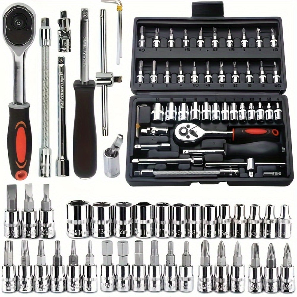 50-Piece Metric Socket Set – 1/4 Inch Drive for Workshop Repairs – alternate design view