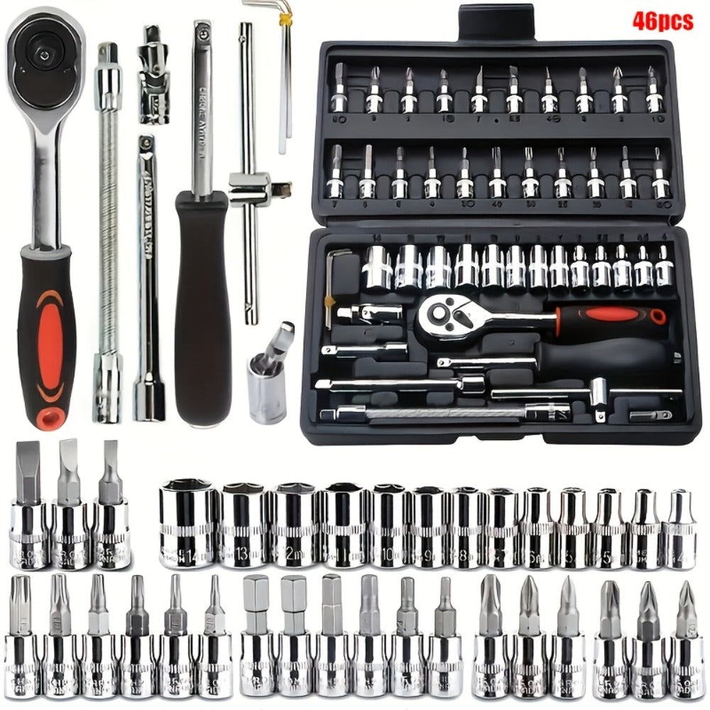 50-Piece Metric Socket Set – 1/4 Inch Drive for Workshop Repairs – close-up product details
