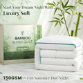 All Seasons 150/300/500/800GSM Luxury Bamboo Quilt/Duvet/Doona - Breathable, Moisture-wicking, Hypoallergenic, Ultra Soft - Perfect For Bedrooms Comfort, Cozy Sleep - Cool In Summer, Warm In Winter