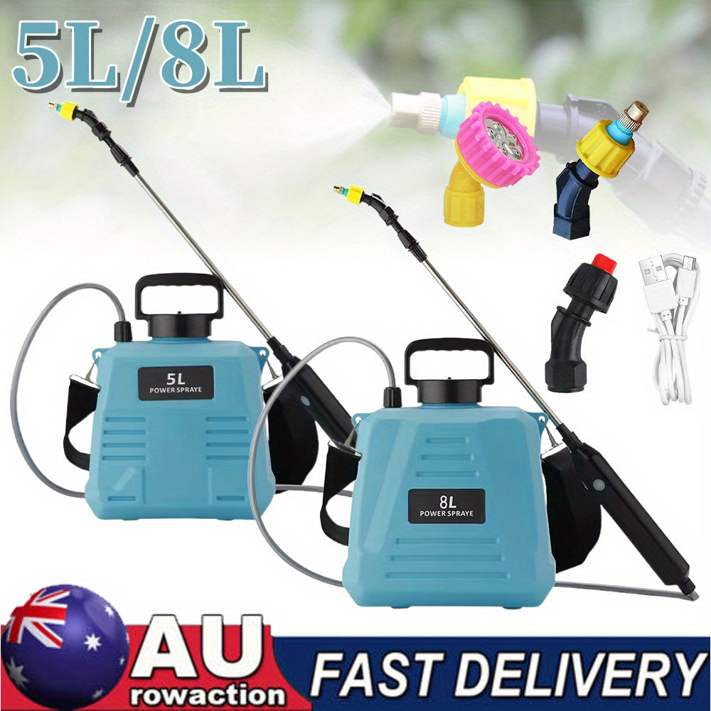 5/8L Electric Sprayer, Lawn And Garden Sprayers, Battery-Operated Sprayer Featuring 3 Mist Nozzles, Garden Sprayer with Adjustable Shoulder Strap, Rechargeable Weed Sprayer for Lawns