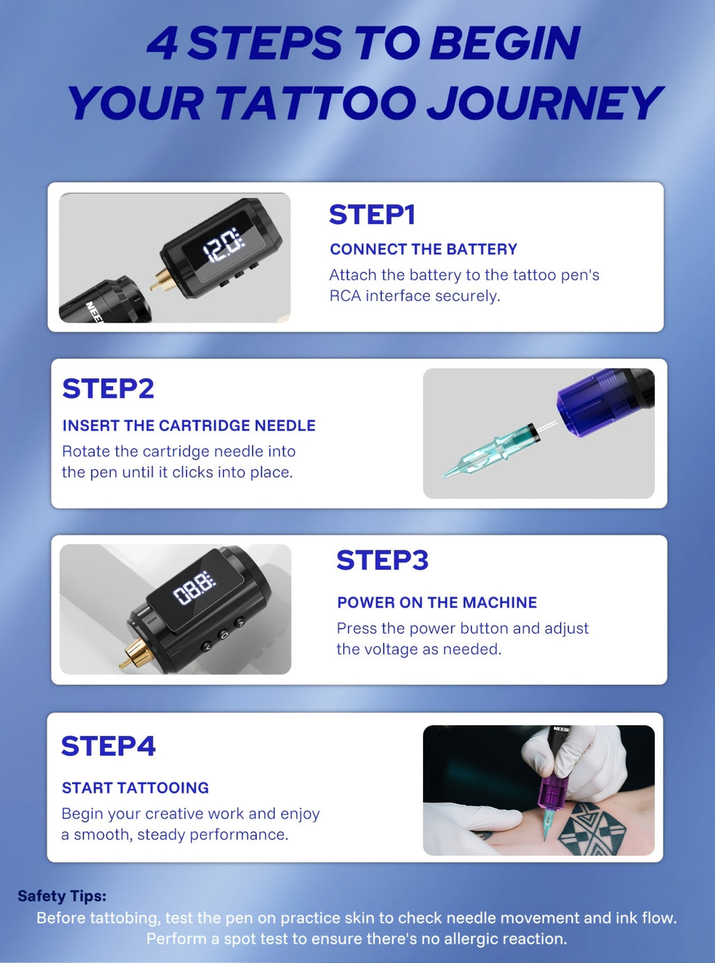 Neebol Wireless Tattoo Machine Kit Complete, Rotary Tattoo Gun With 1500mAH Battery, Tattoo Supply Equipment, Portable Cordless Tattoo Pen For Beginners And Artists, 10 Cartridge Needles, 7 Ink, Extra Black Ink, Body Art Makeup Easter Gifts
