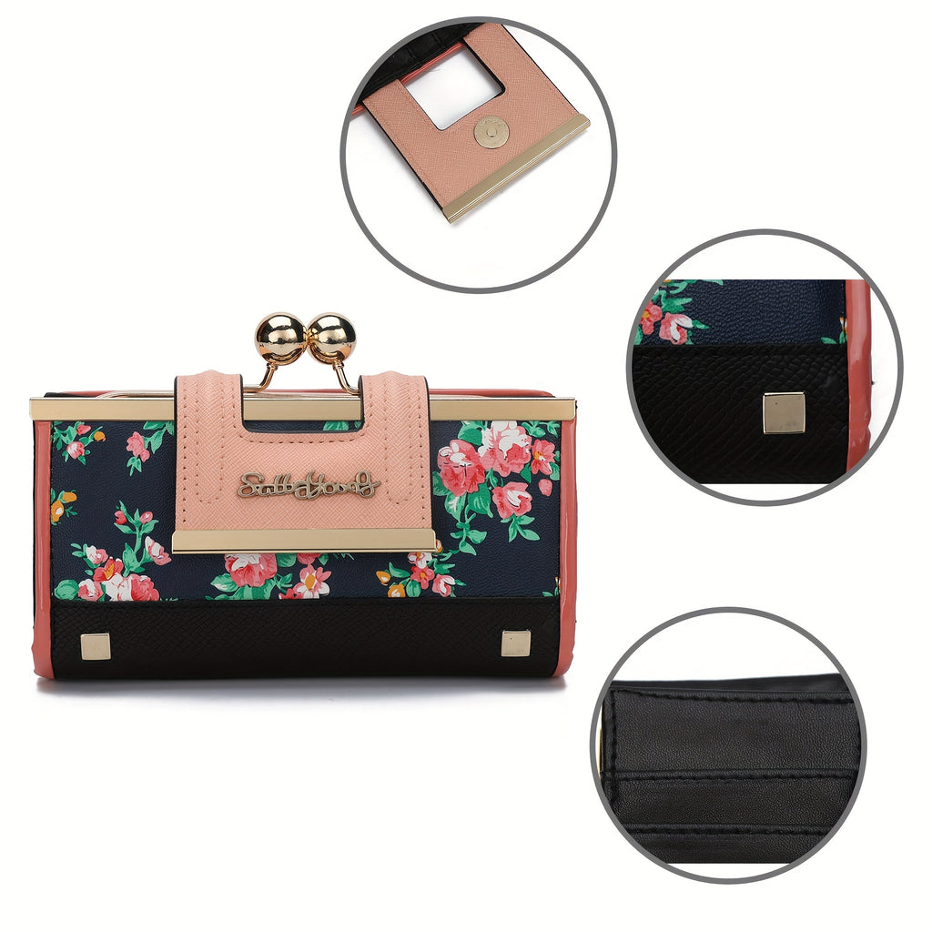 Retro Print High-end Lady Handbag | Versatile and Stylish, Multi-card Slot, Casual Style, and Light, Lining, Buckle Closure