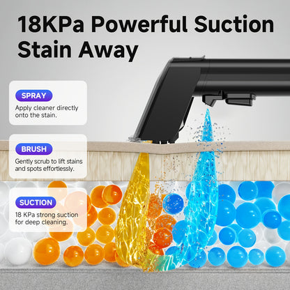 [Powerful Spot Cleaner Machine] Powerful 18000Pa Suction, Multi-Purpose Portable Carpet & Upholstery Spot Cleaner Machine, Dual Water Tank Design, Space-saving Design, Rugs, Pets, Car Seats, Sofa And Couch, White And Black/ Blue And Black