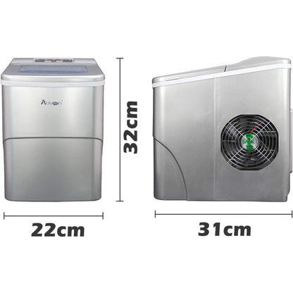 Advwin Countertop Ice Maker Machine, Portable Bullet Ice Maker with Self Cleaning, 7 Ice Cubes in 6-8 Mins, 2 Ice Sizes, Ice Machine for Home Kitchen Office Bar